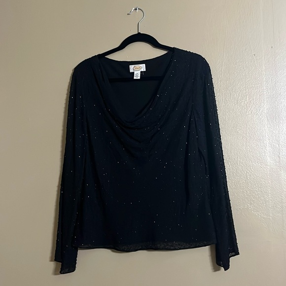Talbots Beaded Tops Sz 14 Silk Blend Special Events Career Closet Staple - Picture 1 of 7